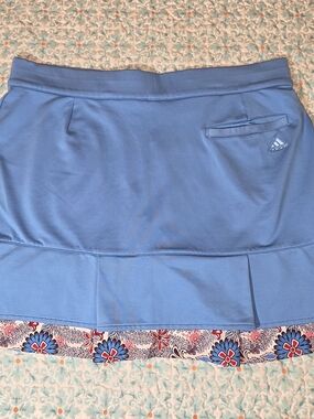 adidas Sky Blue Tennis Skort with Subtle Pleat